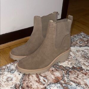 Dolce Vita Tan Ankle Booties with Suede Finish